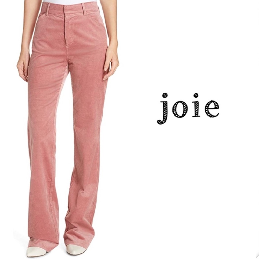 Joie Claudina Corduroy Flare Pants Blush Rose Pink